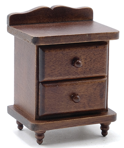 Dollhouse Miniature Night Stand, Walnut